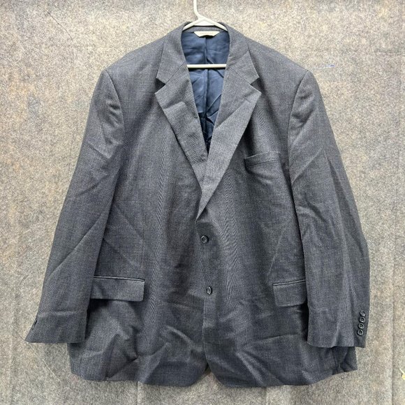 Pronto Uomo Blazer Men 54L Adult Gray 2 Button Dress Jacket Suit Pockets Wool